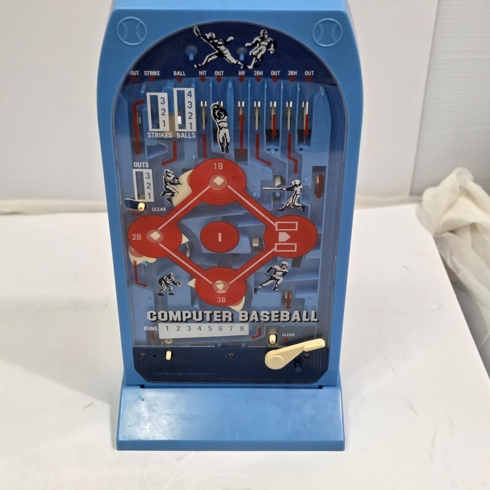 Vintage Epoch Computer Baseball Tabletop Mechanical Pinball Game 1979